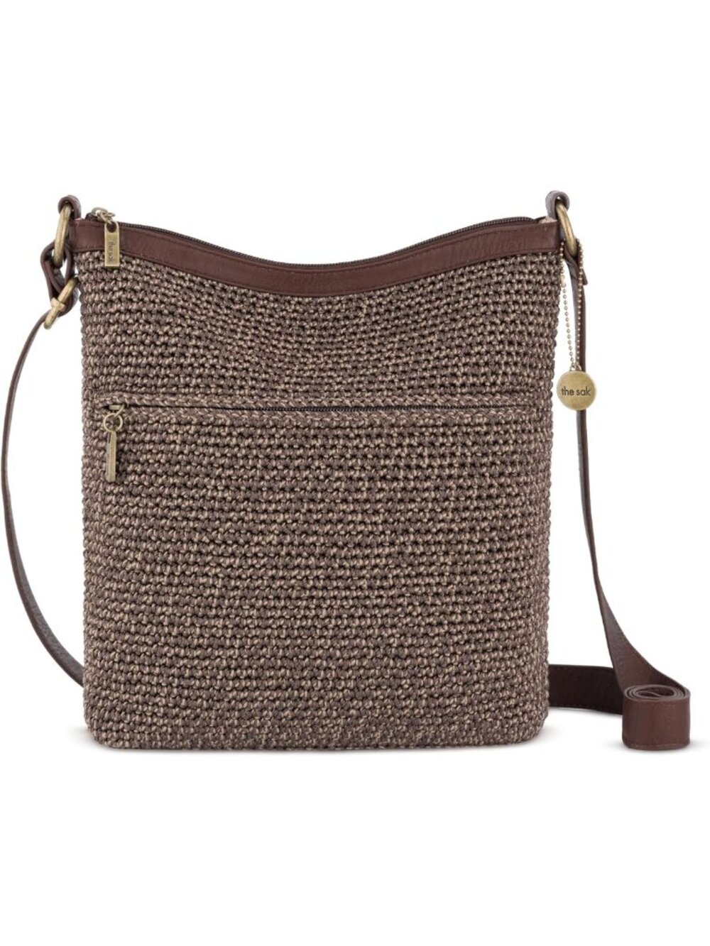 Crochet Crossbody Purse with Zipper Closure & Adjustable Strap - Stylish